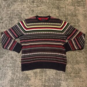 Tommy Hilfiger Men's Colorful Striped Crewneck Sweater